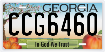 GA license plate CCG6460