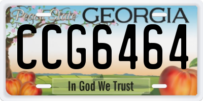 GA license plate CCG6464