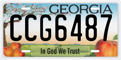 GA license plate CCG6487