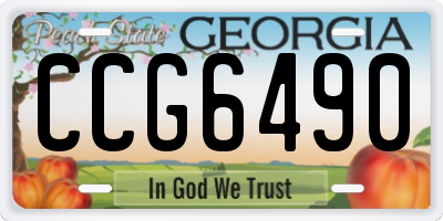 GA license plate CCG6490