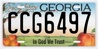 GA license plate CCG6497
