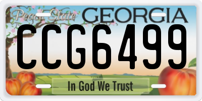 GA license plate CCG6499
