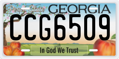 GA license plate CCG6509