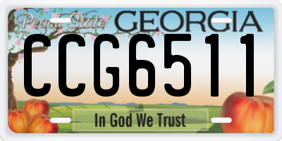 GA license plate CCG6511