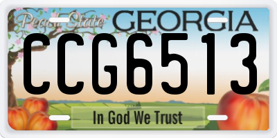 GA license plate CCG6513