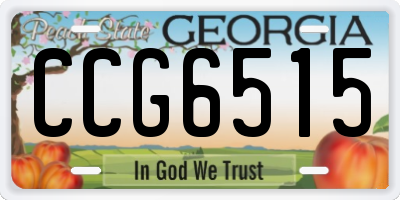 GA license plate CCG6515