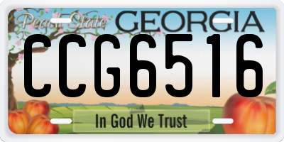 GA license plate CCG6516