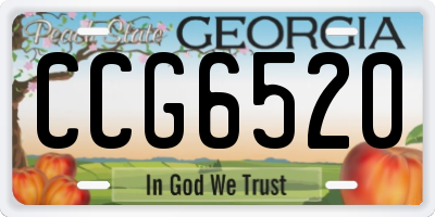 GA license plate CCG6520