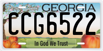 GA license plate CCG6522