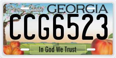 GA license plate CCG6523