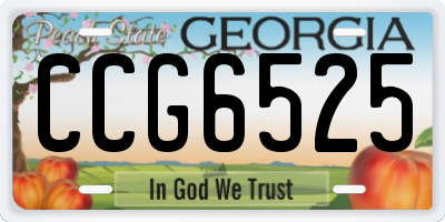 GA license plate CCG6525