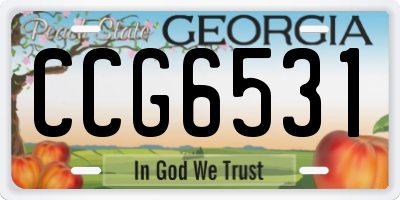 GA license plate CCG6531