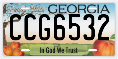 GA license plate CCG6532