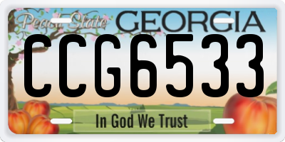 GA license plate CCG6533