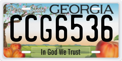 GA license plate CCG6536