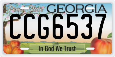 GA license plate CCG6537