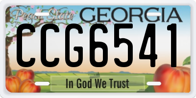 GA license plate CCG6541