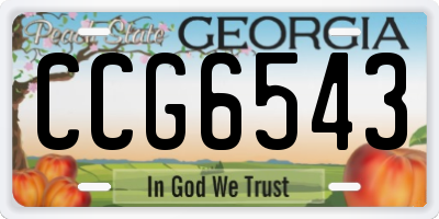 GA license plate CCG6543