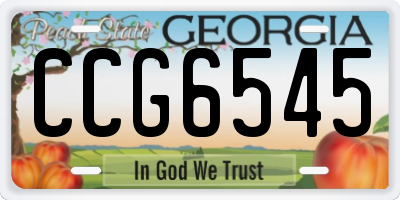 GA license plate CCG6545