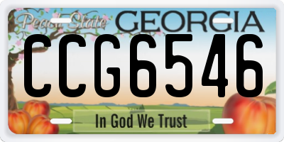 GA license plate CCG6546