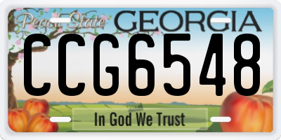 GA license plate CCG6548