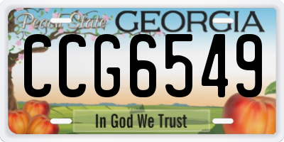 GA license plate CCG6549
