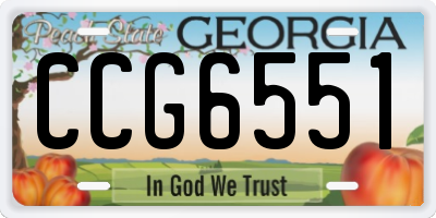 GA license plate CCG6551