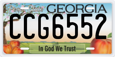 GA license plate CCG6552
