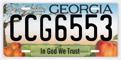 GA license plate CCG6553
