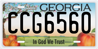 GA license plate CCG6560