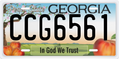 GA license plate CCG6561