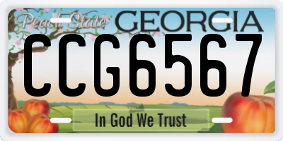 GA license plate CCG6567