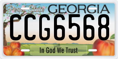 GA license plate CCG6568