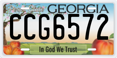 GA license plate CCG6572