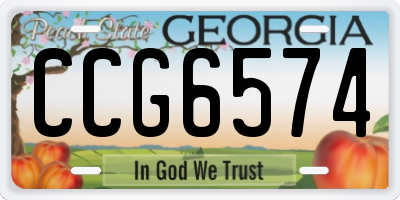 GA license plate CCG6574