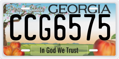 GA license plate CCG6575