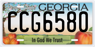 GA license plate CCG6580