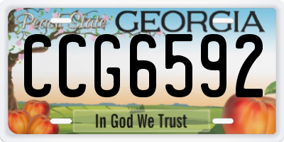 GA license plate CCG6592
