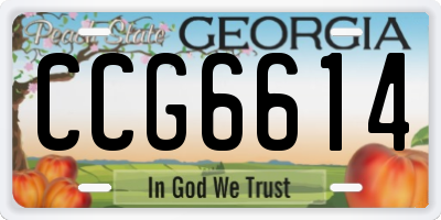 GA license plate CCG6614