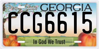 GA license plate CCG6615