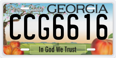GA license plate CCG6616
