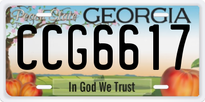 GA license plate CCG6617