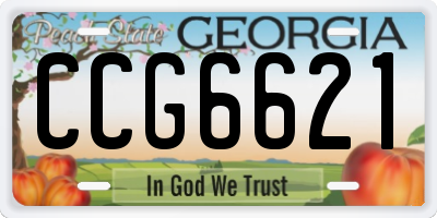 GA license plate CCG6621
