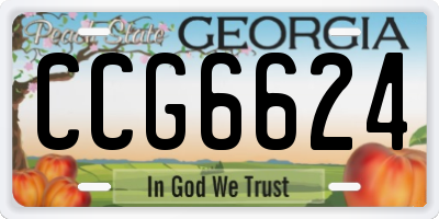GA license plate CCG6624