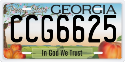 GA license plate CCG6625