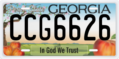 GA license plate CCG6626