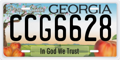 GA license plate CCG6628
