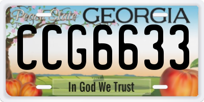 GA license plate CCG6633