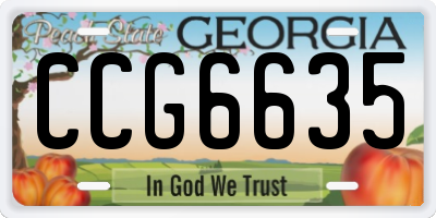 GA license plate CCG6635