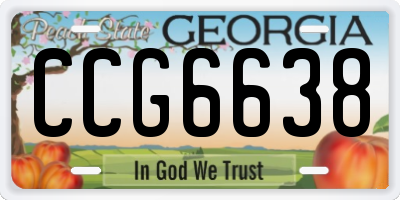 GA license plate CCG6638